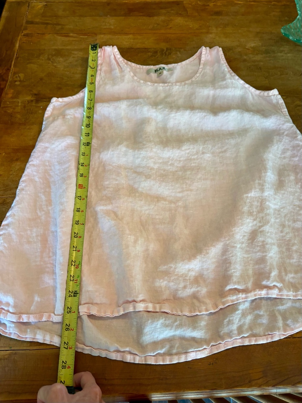 Flax Light Pink Linen Tank Top
